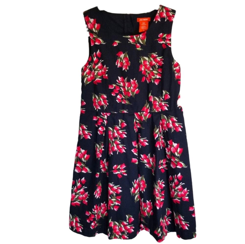 Joe Fresh Girls Size 10 Summer Dress Floral Sleeveless 100% Cotton Casual